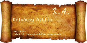 Krivácsy Attila névjegykártya